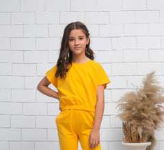 Sprinkles Stitched 1 Piece Summer Shirts Kids Collection'2025-Yellow - Crop Basic Tee - Jersey