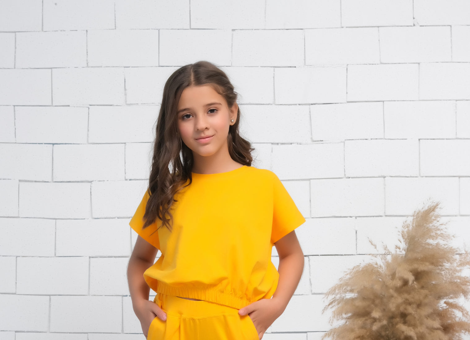 Sprinkles Stitched 1 Piece Summer Shirts Kids Collection'2025-Yellow - Crop Basic Tee - Jersey