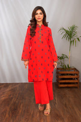 Cotton Printed 2 Pc Suit with a vibrant printed design, offering a stylish and comfortable look, perfect for casual and festive wear.
