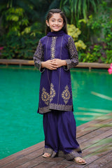 Stay cool & stylish this summer! Our cotton printed 3 pc suit for girls features breathable fabric