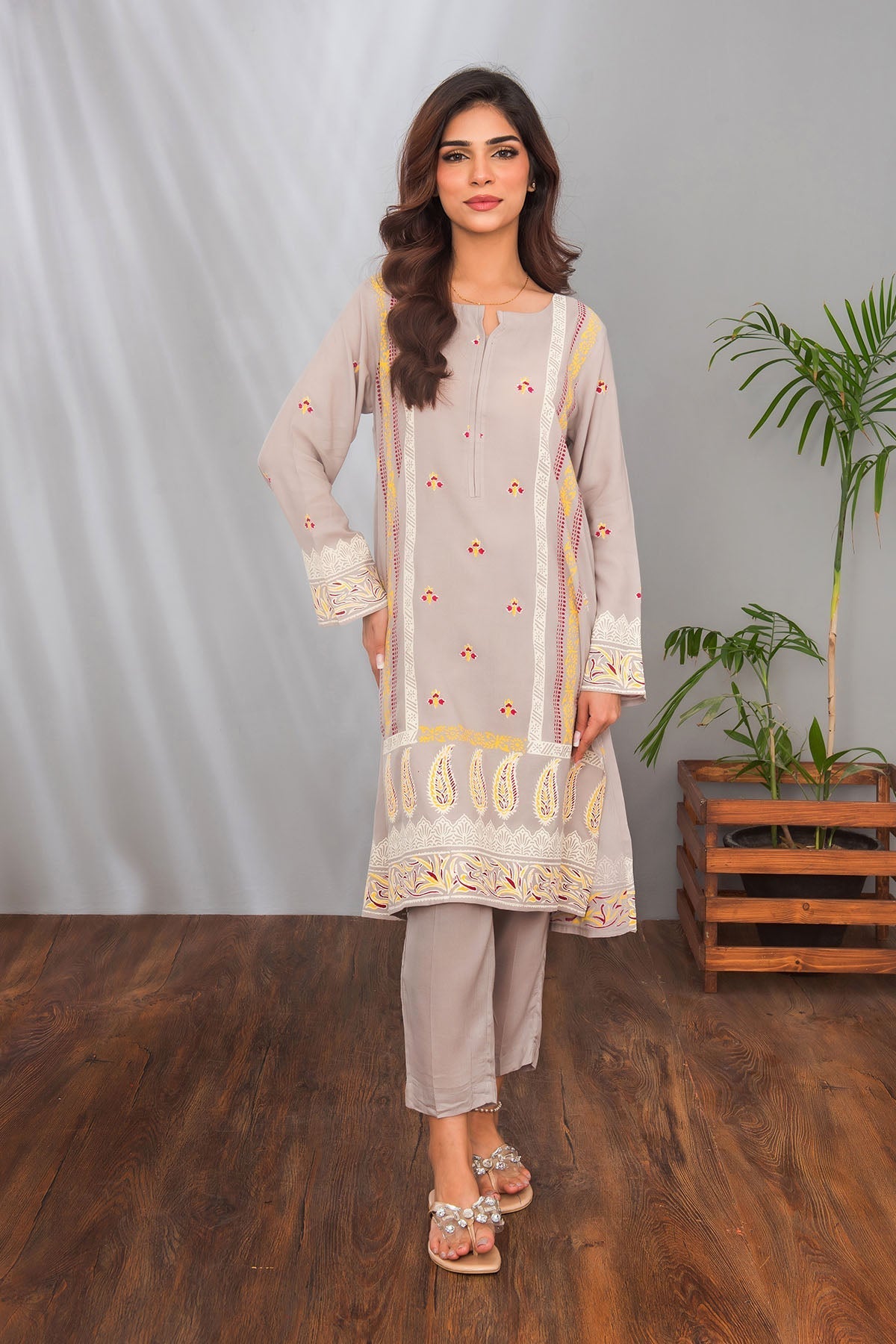 Cotton Silk Printed 2 Pc Suit with elegant and stylish silk dress designs, perfect for adding a touch of sophistication to any casual or festive occasion.