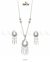 Crescent Tassel Drop Necklace Set - Zeesy Jewellery