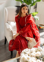 Sardinia Unstitched 3 Piece Lawn Collection-Crimson Bloom - Maimoona Rashad