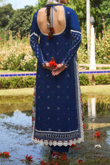 SS Lawn By Hussain Rehar Unstitched 3 Piece Emb Lawn Suit-Cyan