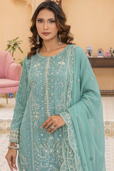 Maya By Azmeerah Stitched 3 Piece Hand Emb Chiffon Collection'2025-03-Cyanora