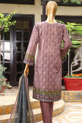 HZ Unstitched 3 Piece Premium Printed Jacquard Suit-D-01-Lilac