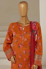 Malika By Sada Bahar Stitched 3 Piece Emb Festive Vol-04 Suit-195-Orange