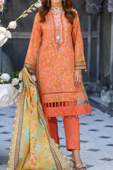 Cutwork Bliss By Al Zohaib Unstitched 3 Piece Lawn Vol-02 Suit-D-01