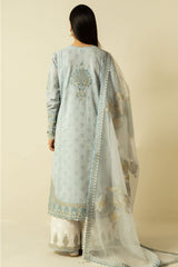 Zara Shahjahan Unstitched 3 Piece Lawn Vol-02 Suit-ZEL-01