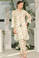 Zinnia By Guzel Stitched 2 Piece Co Ords Digital Printed Lawn Suit-D-02-Subtle Green