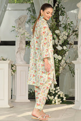 Zinnia By Guzel Stitched 2 Piece Co Ords Digital Printed Lawn Suit-D-02-Subtle Green