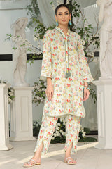 Zinnia By Guzel Stitched 2 Piece Co Ords Digital Printed Lawn Suit-D-02-Subtle Green