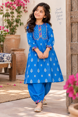 Aroob Stitched Co Ords Summer Suit-D-0252 BLUE