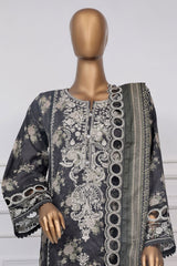 Signature By Sada Bahar Stitched 3 Piece Festive Emb Lawn Suit-D-4009-Black