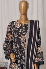 Rania By Sada Bahar Stitched 3 Piece Emb Khaddar Vol-01 Suit-D-03-Black