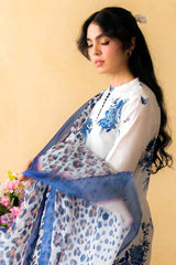 Coco Prints By Zara Shah Jahan Unstitched 3 Piece Digital Printed Lawn Suit-D-03-Indigo