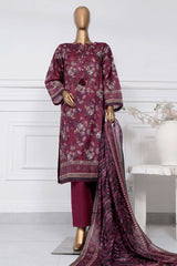 Sada Bahar Stitched 3 Piece Printed Lawn Vol-01 Suit-PR-9484-Maroon