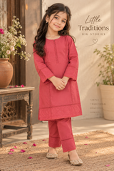 Aroob Stitched Co Ords Summer Suit-D-0300 RED