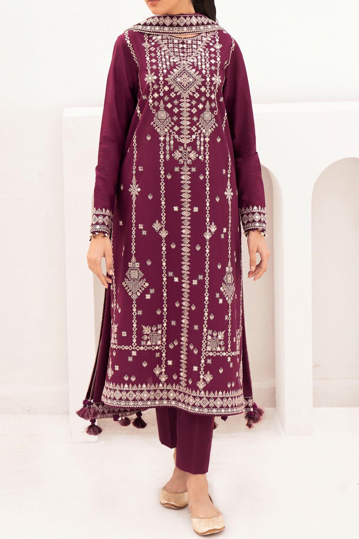 Delia By Jazmin Unstitched 3 Piece Luxury Emb Lawn Collection'2024-D-03
