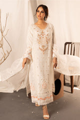 Dastan By Guzel Stitched 3 Piece Luxury Formals Suit-D-03-Safaidah