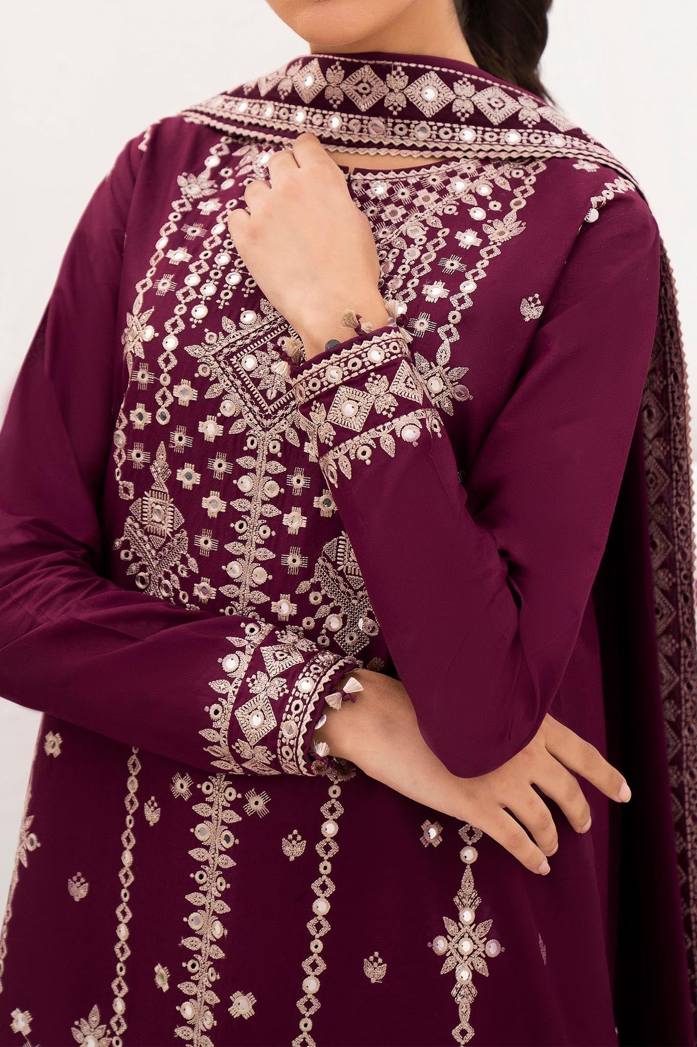 Delia By Jazmin Unstitched 3 Piece Luxury Emb Lawn Collection'2024-D-03
