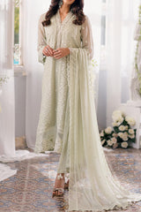Eid Drop 1 By Azure Unstitched 3 Piece Ensembles Chiffon Suit-D-04-Enchanted Moss