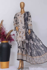 Sada Bahar Stitched 3 Piece Mid Summer Co Ords Suit-D-5733-Skin