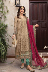 Maria B Sateen Unstitched 3 Piece Embroidered Suit-CST-504