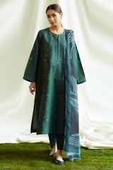 Coco By Zara Shah Jahan Unstitched 3 Piece Winter Suit-D-05-B-Peridot