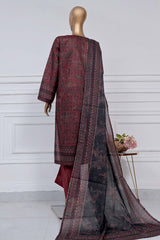 Sada Bahar Stitched 3 Piece Printed Lawn Vol-02 Suit-PR-9533-Brown