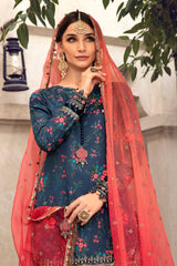 Maria B Sateen Unstitched 3 Piece Embroidered Suit-CST-505