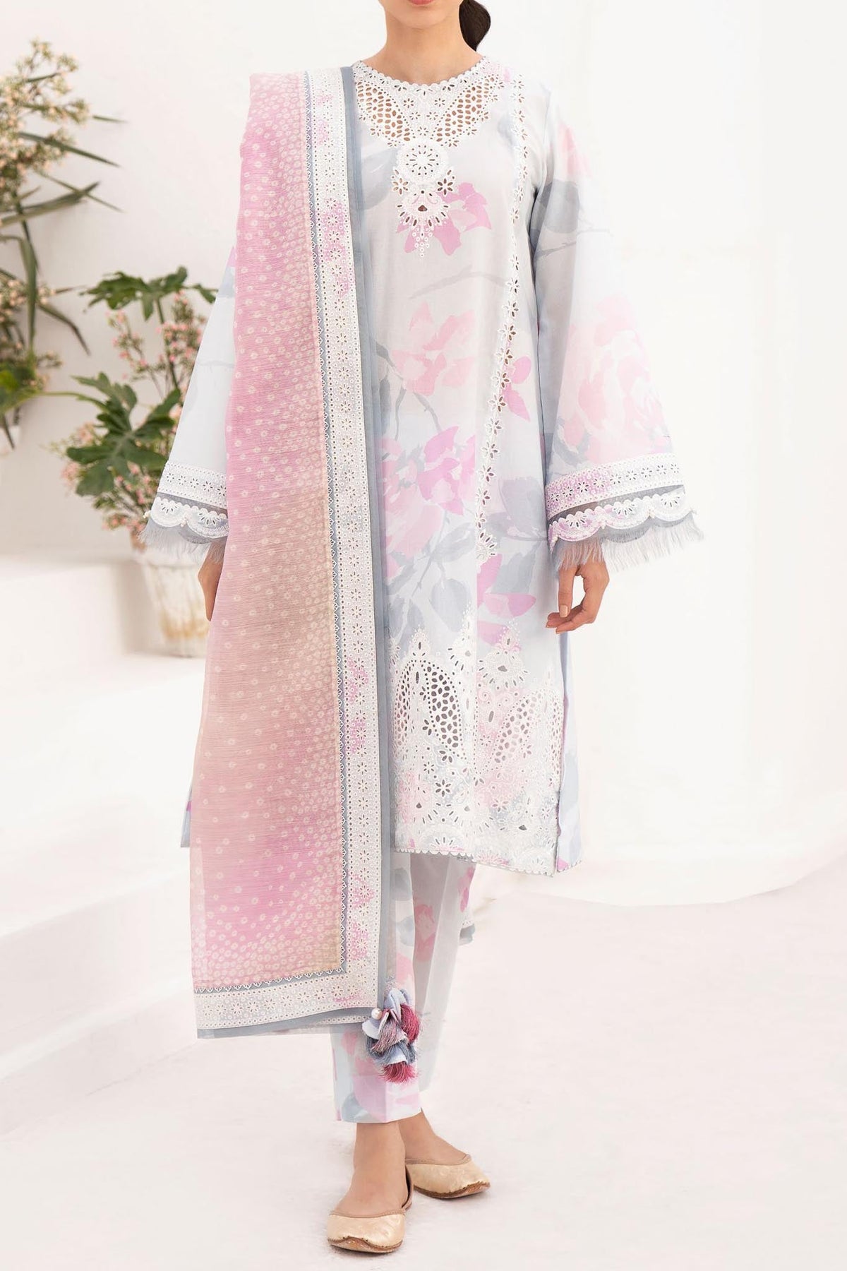 Delia By Jazmin Unstitched 3 Piece Luxury Emb Lawn Collection'2024-D-05