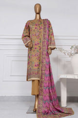 Sada Bahar Stitched 3 Piece Printed Lawn Vol-01 Suit-PR-9513-Mustard