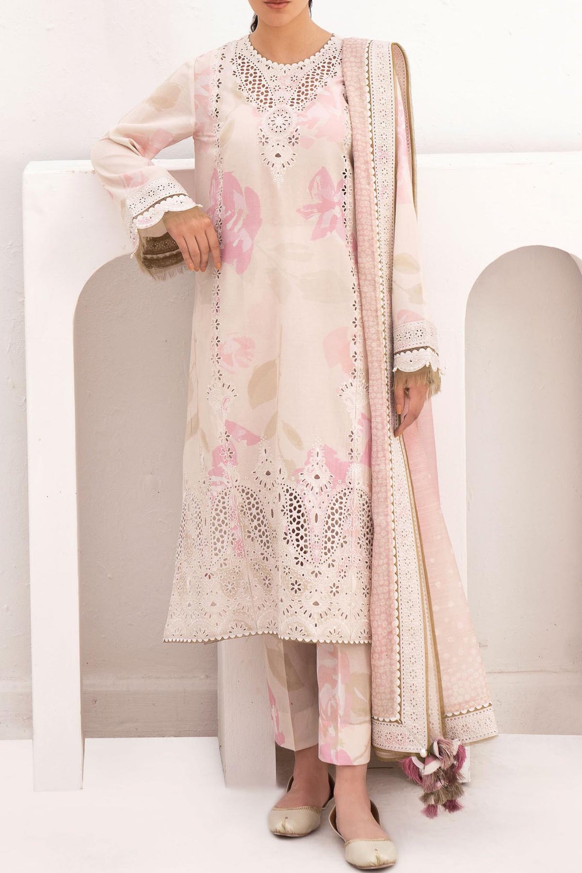 Delia By Jazmin Unstitched 3 Piece Luxury Emb Lawn Collection'2024-D-06