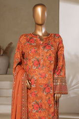 Malika By Sada Bahar Stitched 3 Piece Emb Festive Vol-05 Collection'2025-EMB-2130-Orange