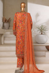 Malika By Sada Bahar Stitched 3 Piece Emb Festive Vol-05 Collection'2025-EMB-2130-Orange
