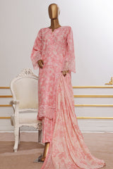 Bin Saeed Stitched 3 Piece Open Front Cutwork Kari Suit-SM-2110-Pink