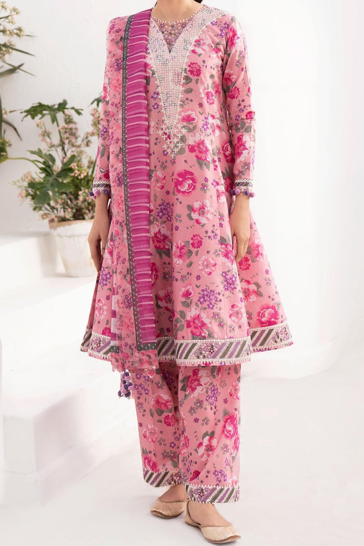 Delia By Jazmin Unstitched 3 Piece Luxury Emb Lawn Collection'2024-D-07