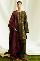 Coco By Zara Shah Jahan Unstitched 3 Piece Winter Suit-D-08-B-Amethyst