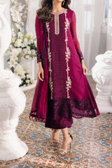 Eid Drop 1 By Azure Unstitched 3 Piece Ensembles Chiffon Suit-D-08-Merlot Muse