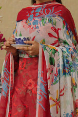 Coco Prints By Zara Shah Jahan Unstitched 3 Piece Digital Printed Lawn Suit-D-09-Pomegrante