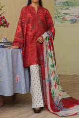 Coco Prints By Zara Shah Jahan Unstitched 3 Piece Digital Printed Lawn Suit-D-09-Pomegrante