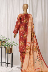 Rania By Sada Bahar Stitched 3 Piece Emb Khaddar Vol-01 Suit-D-09-Rust