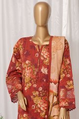 Rania By Sada Bahar Stitched 3 Piece Emb Khaddar Vol-01 Suit-D-09-Rust