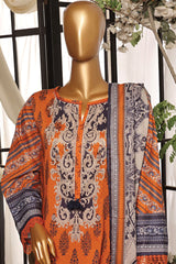 Sada Bahar Stitched 3 Piece Printed Lawn Vol-07 Suit-D-2516-Orange