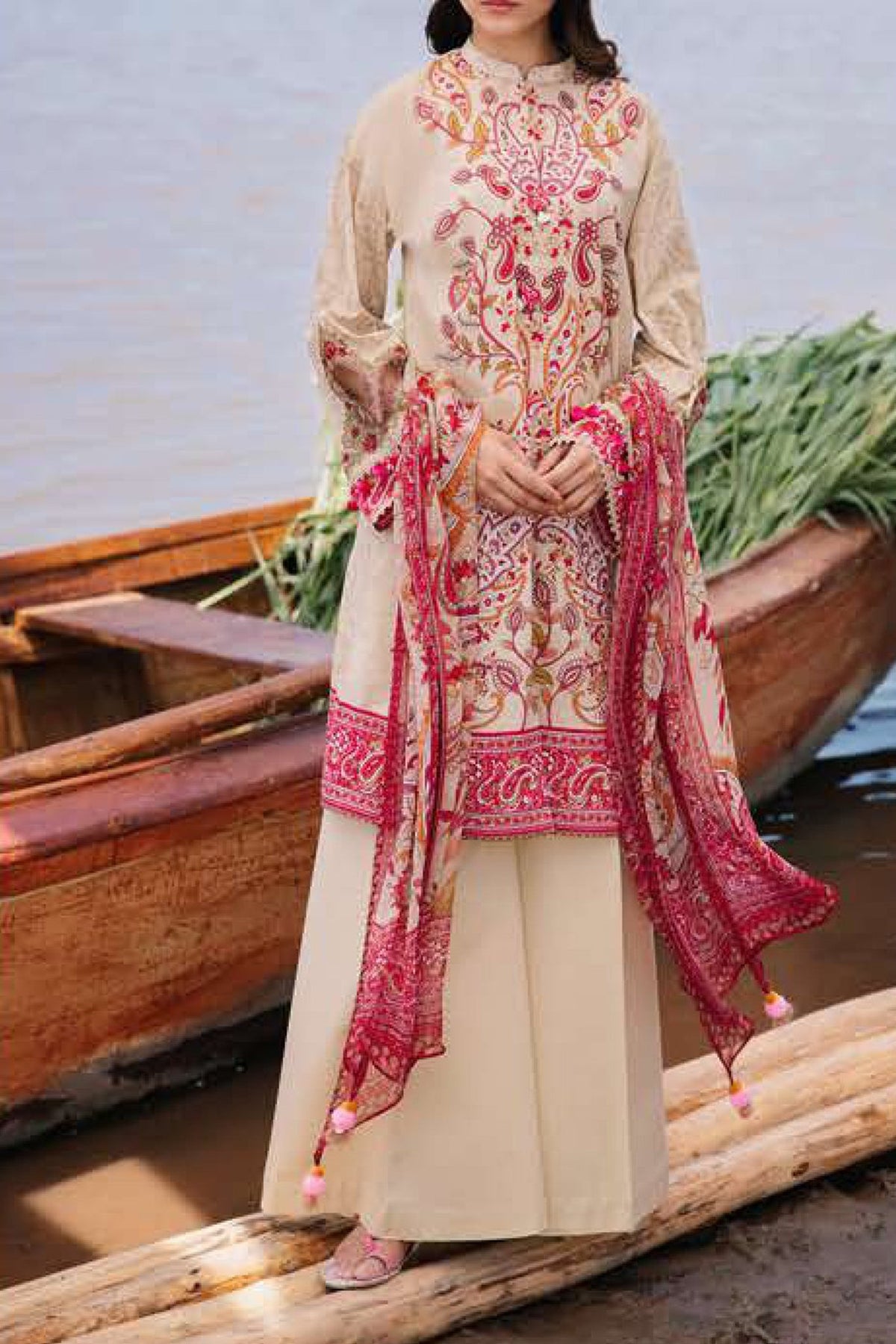 M Basics By Maria B Unstitched 3 Piece Emb Lawn Eid 2 Collection'2024-D-10-B