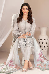 Nazifa By Tawakkal Stitched 3 Piece Emb Schiffli Lawn Suit-D-1045