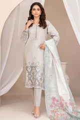 Nazifa By Tawakkal Stitched 3 Piece Emb Schiffli Lawn Suit-D-1045