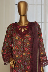 Sada Bahar Stitched 3 Piece Festive Emb Lawn Vol-02 Collection'2025-D-105-Brown