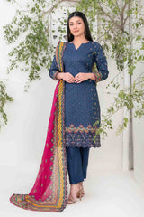 Shazmina By Tawakkal Unstitched 3 Piece Emb Lawn Vol-02 Collection-D-1057